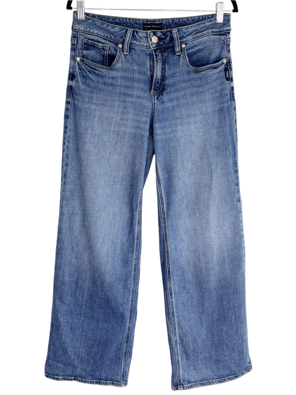 SILVER JEANS CO. Suki Wide Leg Mid Rise Medium Wash Jeans Size 27